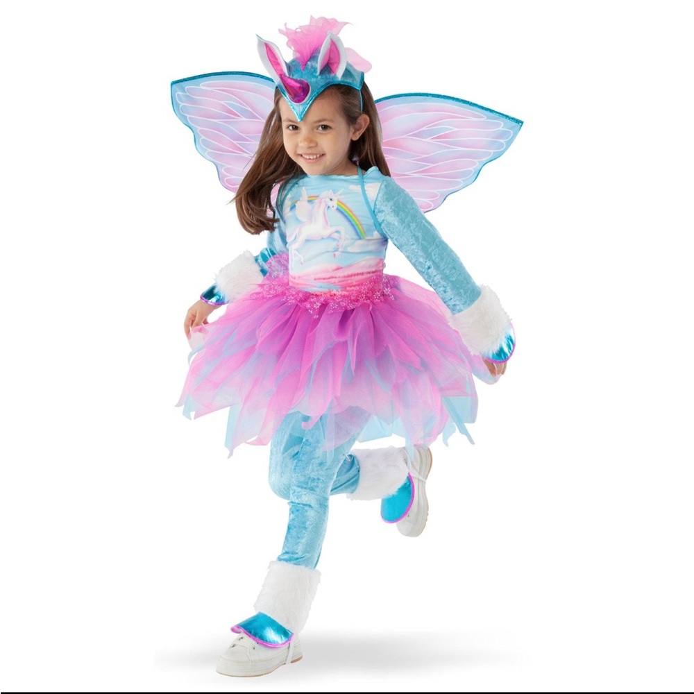 Whimsical Pink and Blue Unicorn Fairy Costume for Halloween